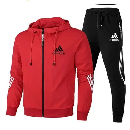 Adidas Men’s Sports Zipper Hoodie & Casual Sweatpants Set