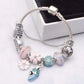 Elegant Charm Bracelet for Women – Cherry Blossom, Heart & Crystal Beads