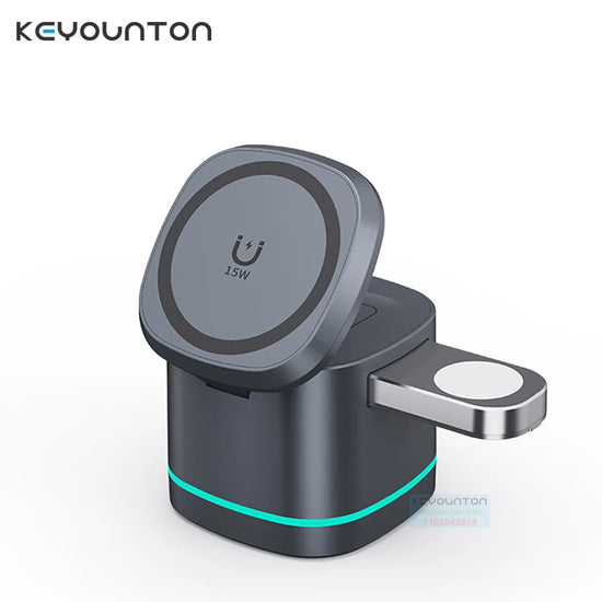 3-in-1 Magnetic Wireless Charger for Apple Devices - 15W Fast Charge