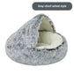 Plush Covered Cat Bed – Warm Round Sleeping Nest for Small Dogs & Kittens
