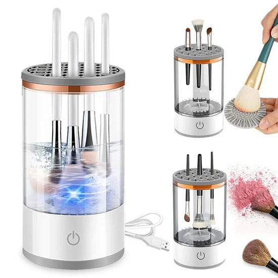 Portable Electric Brush Cleaner – USB Makeup Washer & Quick Dryer