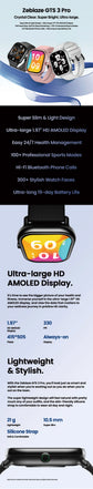 Zeblaze GTS 3 Pro Smartwatch with AMOLED Display