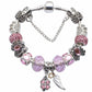 Elegant Charm Bracelet for Women – Cherry Blossom, Heart & Crystal Beads