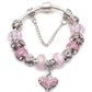 Elegant Charm Bracelet for Women – Cherry Blossom, Heart & Crystal Beads