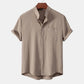Varek Modern Stand Collar Cardigan – Premium Short Sleeve Casual Shirt for Men