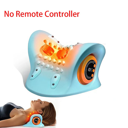 Portable EMS Heated Neck Massager with Low-Frequency Pulse & Cervical Traction