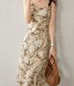 Elegant Print Midi Dress – Slim Fit Sundress for Casual Autumn Looks