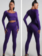 Seamless High-Waist Yoga Set – Workout Leggings & Crop Top for Women