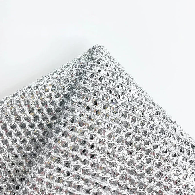 Reusable Metal Mesh Cleaning Cloth – Quick-Dry Microfiber Scrubber for Pots, Pans & Stovetops