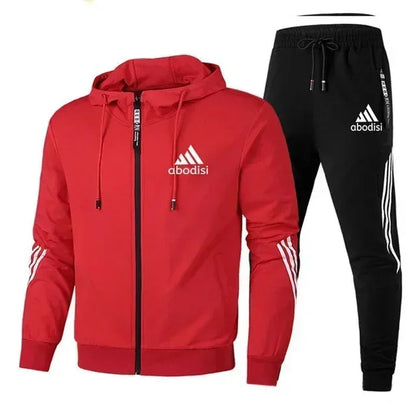 Adidas Men’s Sports Zipper Hoodie & Casual Sweatpants Set