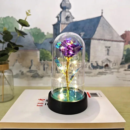 Galaxy Eternal Rose in Glass Dome