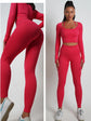 Seamless High-Waist Yoga Set – Workout Leggings & Crop Top for Women