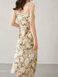 Elegant Print Midi Dress – Slim Fit Sundress for Casual Autumn Looks