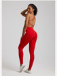 Buttery Soft Gym Set – Leggings & Backless Sports Bra Matching Outfit