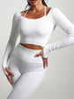 Seamless High-Waist Yoga Set – Workout Leggings & Crop Top for Women
