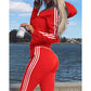 Adidas Trusted Autumn Women’s Striped Colorblock Hoodie and Cuffed Sweatpants Set