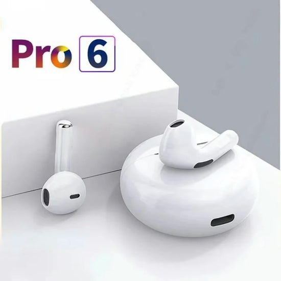 Pro 6 TWS Bluetooth Earbuds - Stereo Sound & Charging Case
