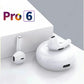 Pro 6 TWS Bluetooth Earbuds - Stereo Sound & Charging Case