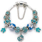 Elegant Charm Bracelet for Women – Cherry Blossom, Heart & Crystal Beads