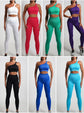Seamless High-Waist Yoga Set – Workout Leggings & Crop Top for Women