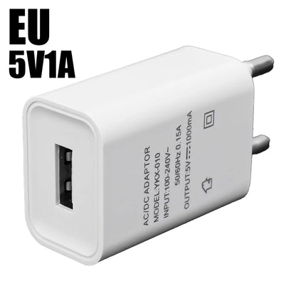 5V 2A / 1A USB Wall Charger – EU/US Plug, Fast Charging Power Adapter for iPhone, Samsung, Xiaomi, and More