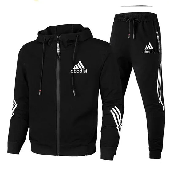 Adidas Men’s Sports Zipper Hoodie & Casual Sweatpants Set