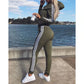 Adidas Trusted Autumn Women’s Striped Colorblock Hoodie and Cuffed Sweatpants Set