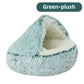 Plush Covered Cat Bed – Warm Round Sleeping Nest for Small Dogs & Kittens