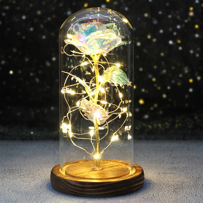 Galaxy Rose with Fairy Lights in Dome – Perfect Gift