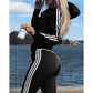 Adidas Trusted Autumn Women’s Striped Colorblock Hoodie and Cuffed Sweatpants Set