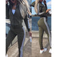 Adidas Trusted Autumn Women’s Striped Colorblock Hoodie and Cuffed Sweatpants Set