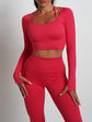 Seamless High-Waist Yoga Set – Workout Leggings & Crop Top for Women