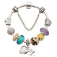 Elegant Charm Bracelet for Women – Cherry Blossom, Heart & Crystal Beads