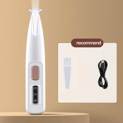 Waterproof Dog Paw Trimmer with LED Light – Pet Hair Grooming Clippers with LED Display & 18mm Wide Blade