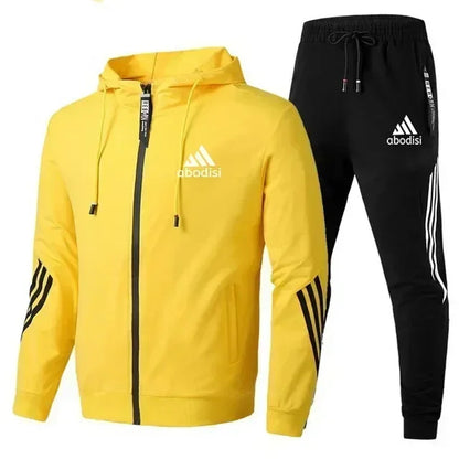 Adidas Men’s Sports Zipper Hoodie & Casual Sweatpants Set