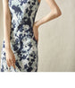 Elegant Print Midi Dress – Slim Fit Sundress for Casual Autumn Looks