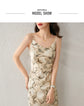 Elegant Print Midi Dress – Slim Fit Sundress for Casual Autumn Looks