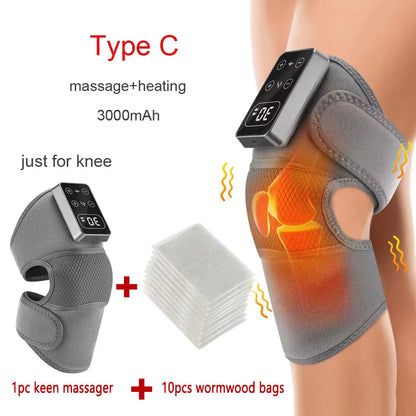 Electric Heated Vibration Knee & Shoulder Massage Pad – 3-in-1 Hot Compress & Pain Relief Massager