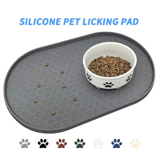 Waterproof Pet Food Mat – Non-Slip Silicone Bowl Pad for Dogs & Cats
