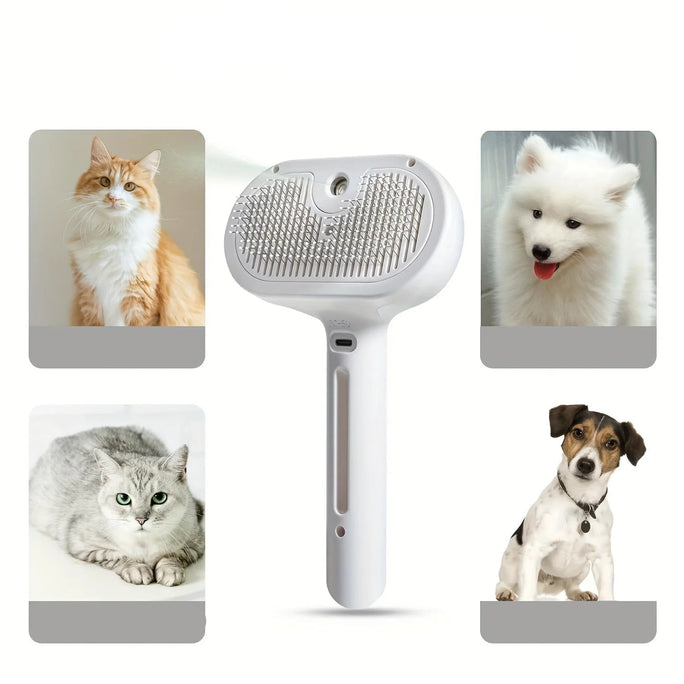 Pet Hair Remover Comb with Spray – Grooming Tool for Dogs & Cats with Built-in Mist Function
