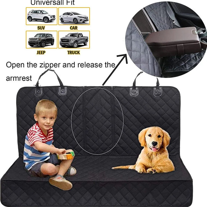 Dog Car Seat Cover - Waterproof Backseat Cushion for Pets
