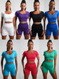 Seamless High-Waist Yoga Set – Workout Leggings & Crop Top for Women