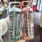 Large 2L Sports Water Bottle – Straw & Hour Markings
