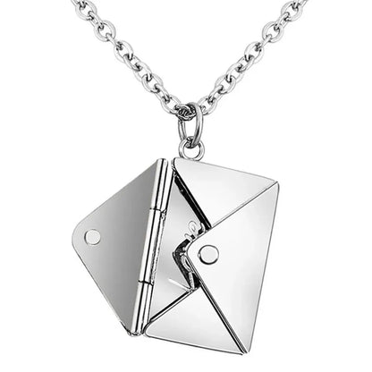 Envelope Pendant Necklace – “Love You” Message Gift for Her