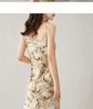 Elegant Print Midi Dress – Slim Fit Sundress for Casual Autumn Looks
